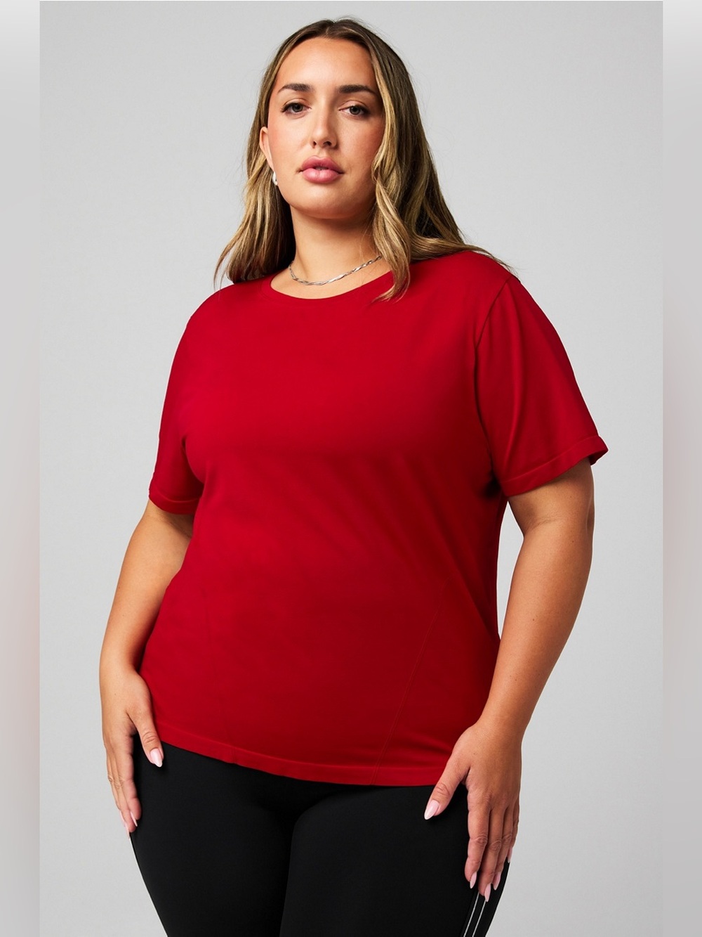 NWT FABLETICS Red Feather Tech Short Sleeve Top Size XXL/1X